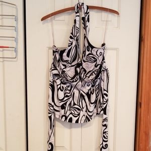 Black & white dressy halter
